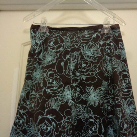 COCONUT GIRL ISLAND GIRL RAVE SPORT TROPICAL ISLAND SKIRT BROWN & BLUE LG - Picture 3 of 3